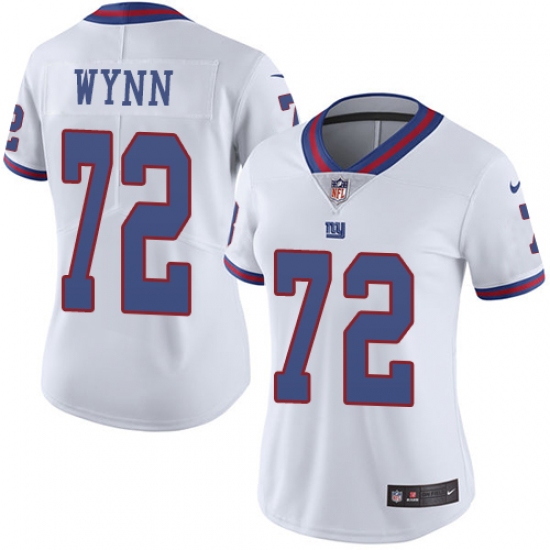 Women's Nike New York Giants #72 Kerry Wynn Limited White Rush Vapor Untouchable NFL Jersey - Ujersey