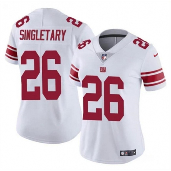 Women's New York Giants #26 Devin Singletary White Vapor Stitched Jersey(Run Small) - Ujersey