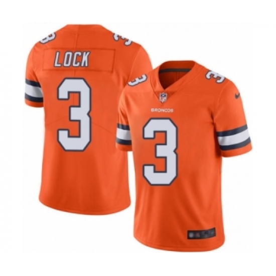Men's Denver Broncos #3 Drew Lock Limited Orange Rush Vapor Untouchable Football Jersey - Ujersey
