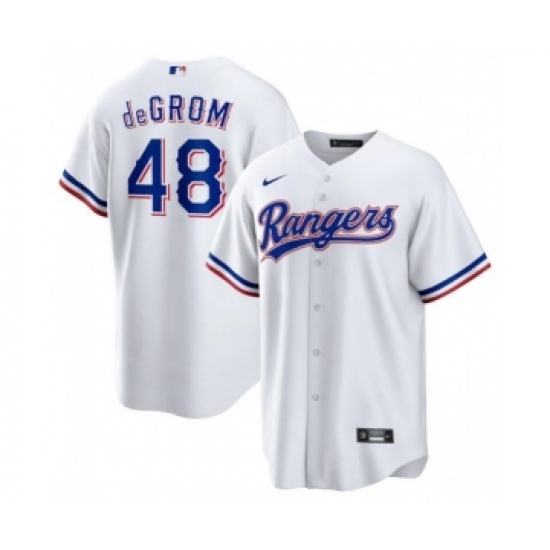 Men's Texas Rangers #48 Jacob deGrom White Cool Base Stitched Baseball Jersey - Ujersey