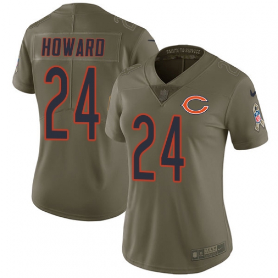 Women's Nike Chicago Bears #24 Jordan Howard Limited Olive 2017 Salute to Service NFL Jersey