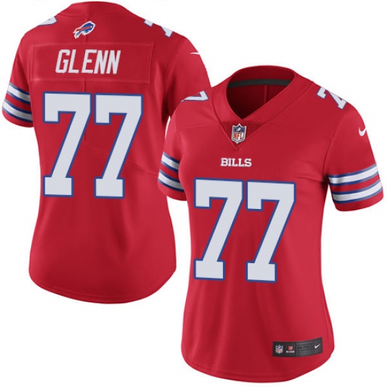 Women's Nike Buffalo Bills #77 Cordy Glenn Limited Red Rush Vapor Untouchable NFL Jersey - Ujersey