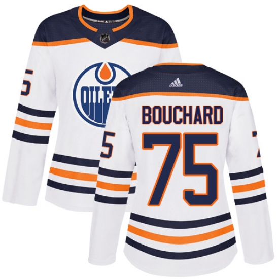 Women's Adidas Edmonton Oilers #75 Evan Bouchard Authentic White Away NHL Jersey - Ujersey