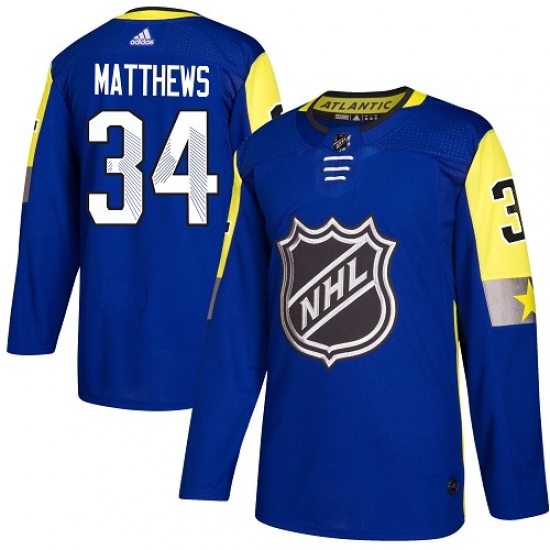 Youth Adidas Toronto Maple Leafs #34 Auston Matthews Authentic Royal Blue 2018 All-Star Atlantic Division NHL Jersey - Ujersey