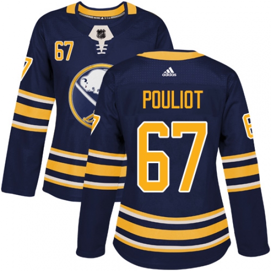 Women's Adidas Buffalo Sabres #67 Benoit Pouliot Premier Navy Blue Home NHL Jersey - Ujersey