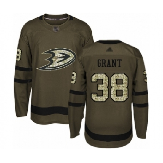Youth Anaheim Ducks #38 Derek Grant Authentic Green Salute to Service Hockey Jersey - Ujersey