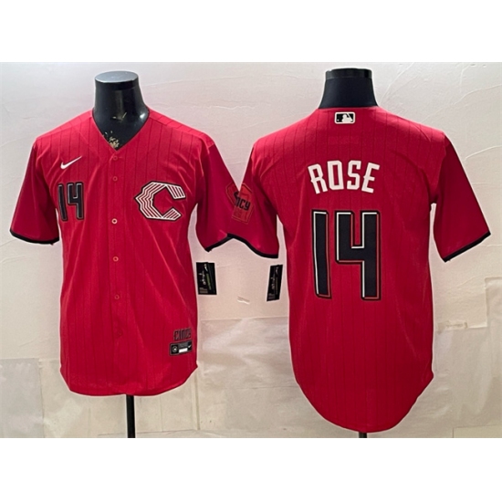 Men's Cincinnati Reds #14 Pete Rose Red 2026 City Connect Stadium Stitched Baseball Jersey - Ujersey