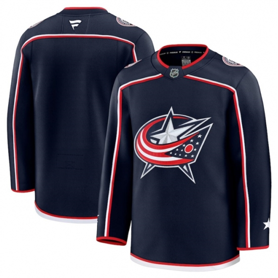 Men's Columbus Blue Jackets Blank Navy 2024-25 Home Stitched Hockey Jersey - Ujersey