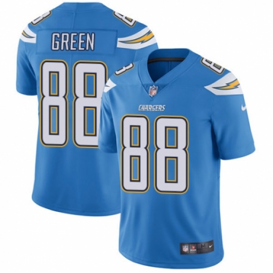 Men's Nike Los Angeles Chargers #88 Virgil Green Electric Blue Alternate Vapor Untouchable Limited Player NFL Jersey - Ujersey