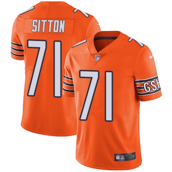 Men's Nike Chicago Bears #71 Josh Sitton Limited Orange Rush Vapor Untouchable NFL Jersey - Ujersey