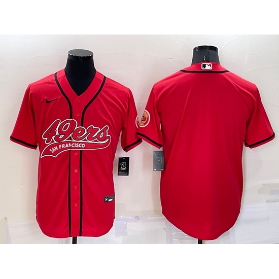 Men's San Francisco 49ers Blank Red Cool Base Stitched Baseball Jersey - Ujersey