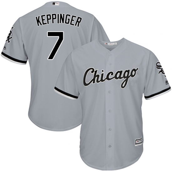 Men's Majestic Chicago White Sox #7 Jeff Keppinger Grey Road Flex Base Authentic Collection MLB Jersey - Ujersey