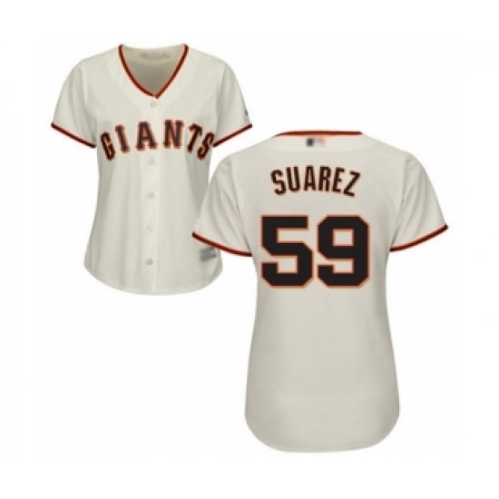 Women's San Francisco Giants #59 Andrew Suarez Authentic Cream Home Cool Base Baseball Player Jersey - Ujersey
