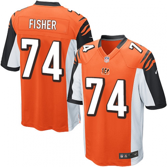 Men's Nike Cincinnati Bengals #74 Jake Fisher Game Orange Alternate NFL Jersey - Ujersey