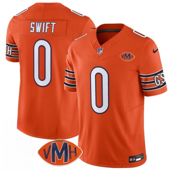 Men's Chicago Bears #0 D'Andre Swift Orange 2025 F.U.S.E. With VMH Vapor Untouchable Limited Football Stitched Jersey - Ujersey