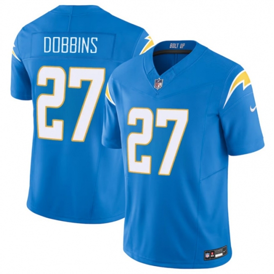 Men's Los Angeles Chargers #27 J.K. Dobbins Blue 2024 F.U.S.E Vapor Limited Stitched Football Jersey - Ujersey