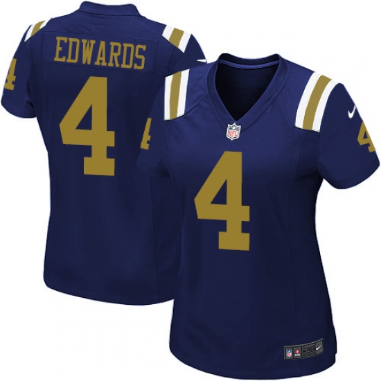 Women's Nike New York Jets #4 Lac Edwards Limited Navy Blue Alternate NFL Jersey - Ujersey