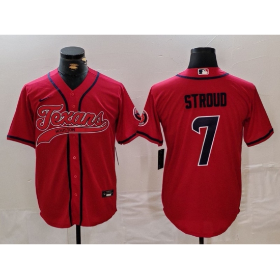 Men's Houston Texans #7 CJ Stroud Red Cool Base Stitched Baseball Jersey - ujerseystore