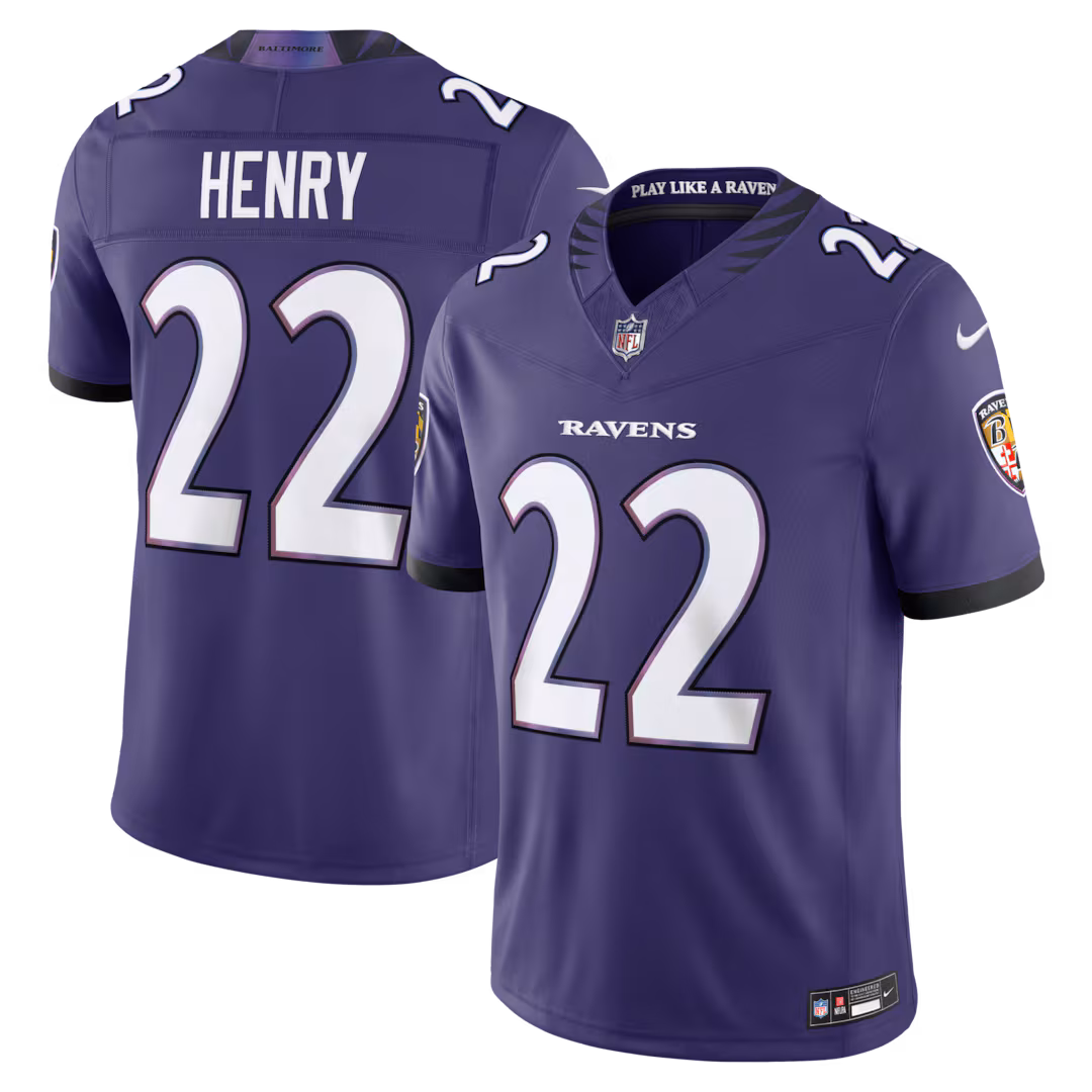 Men's Baltimore Ravens Derrick Henry Nike Purple Team Vapor F.U.S.E. Stitched Limited Jersey