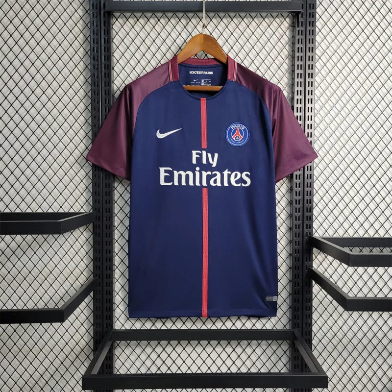PSG Retro Jersey Home Soccer Shirt 2017/18 - Ujersey NHL