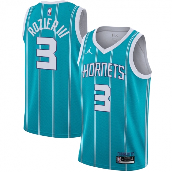 Men's Charlotte Hornets #3 Terry Rozier III Jordan Brand Teal 2020-21 Swingman Jersey - Ujersey