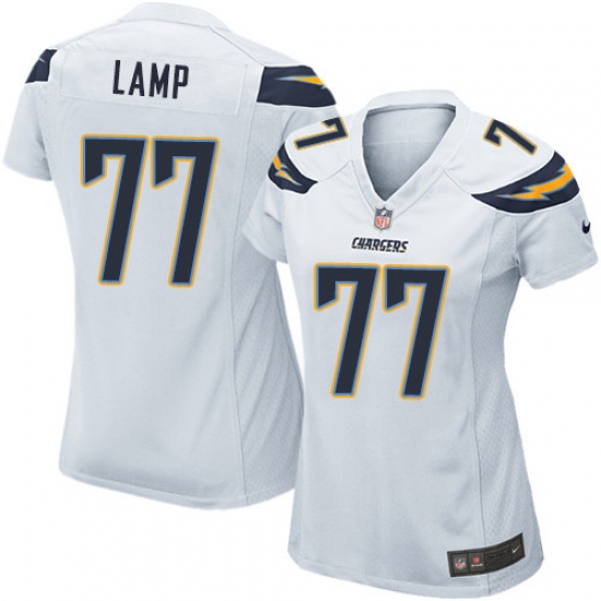 Women's Nike Los Angeles Chargers #77 Forrest Lamp Game White NFL Jersey - Ujersey