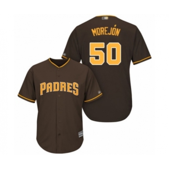 Youth San Diego Padres #50 Adrian Morejon Authentic Brown Alternate Cool Base Baseball Player Jersey - Ujersey