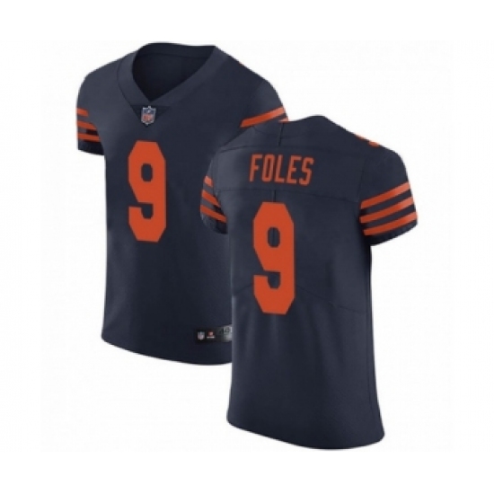 Men's Chicago Bears #9 Nick Foles Navy Blue Elite Vapor Untouchable Jersey - Ujersey