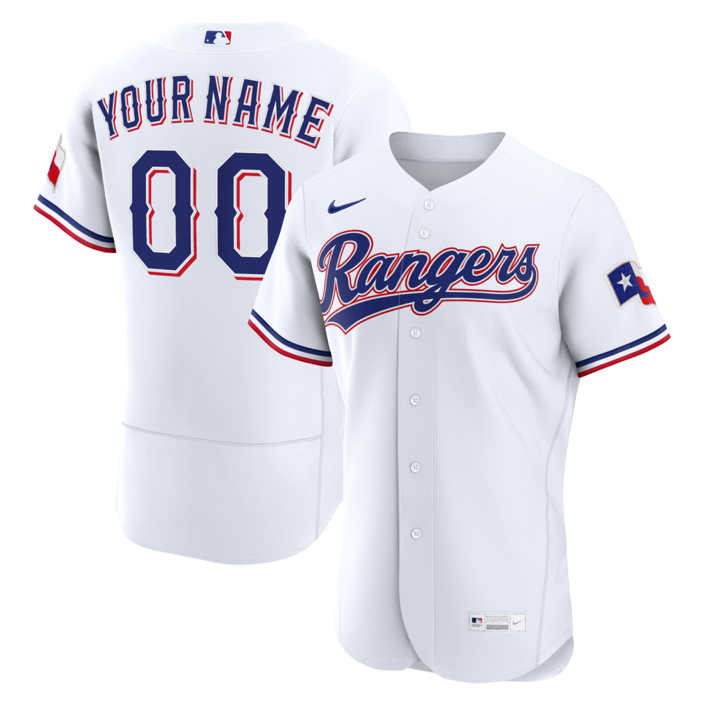 Men's Texas Rangers Nike White Home Authentic Custom Jersey - Vujersey Los Angeles Rams