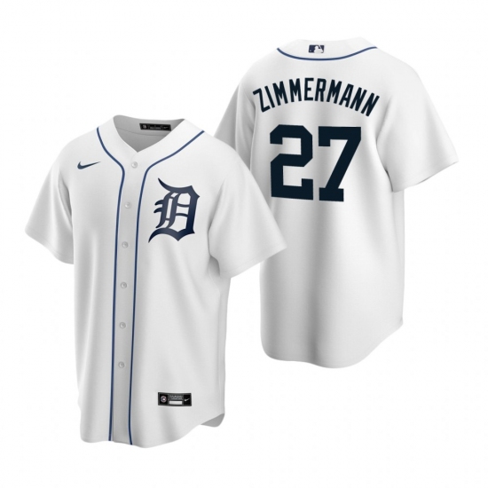 Men's Nike Detroit Tigers #27 Jordan Zimmermann White Home Stitched Baseball Jersey - Ujersey