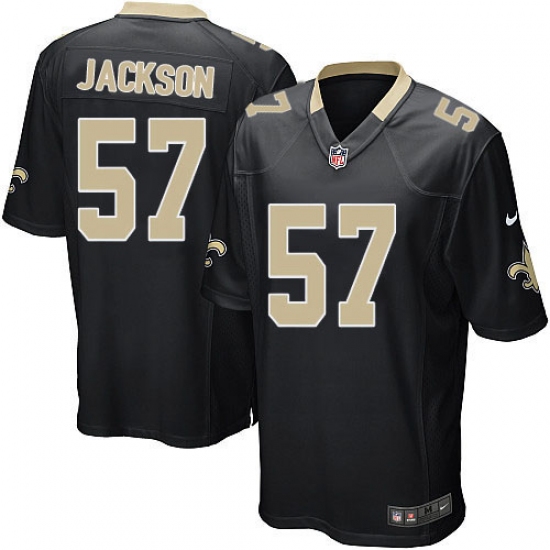 Men's Nike New Orleans Saints #57 Rickey Jackson Game Black Team Color NFL Jersey - Ujersey