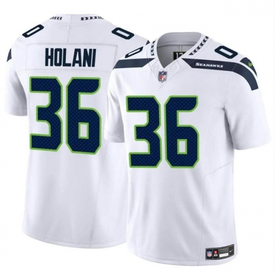 Men's Seattle Seahawks #36 George Holani White 2024 F.U.S.E Vapor Limited Football Stitched Jersey - Ujersey