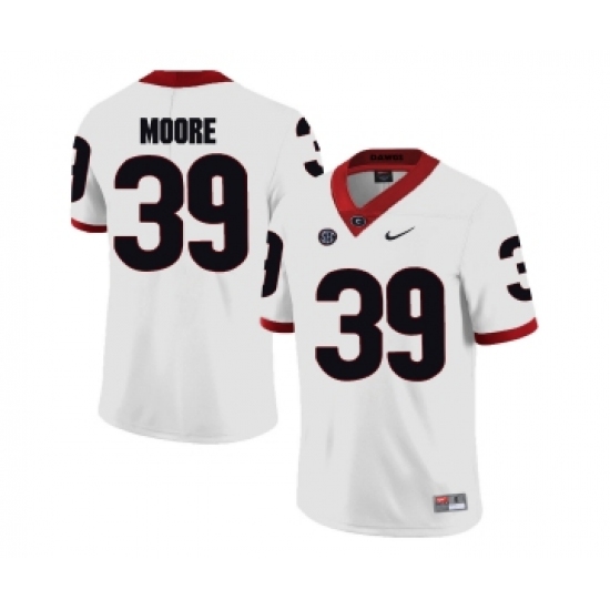 Georgia Bulldogs 39 Corey Moore White College Football Jersey - Ujersey