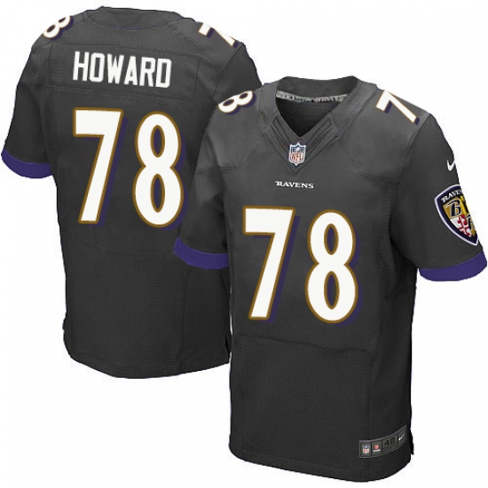 Men's Nike Baltimore Ravens #78 Austin Howard Elite Black Alternate NFL Jersey - Ujersey