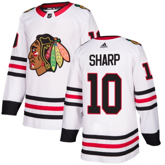 Women's Adidas Chicago Blackhawks #10 Patrick Sharp Authentic White Away NHL Jersey - Ujersey