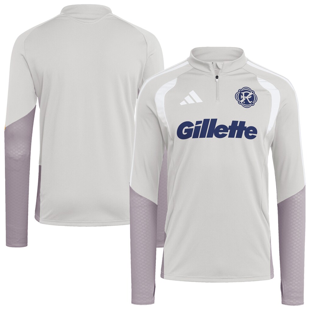 Men's New England Revolution adidas Silver 2026 Tiro Competition Quarter-Zip Training Top - Ujersey