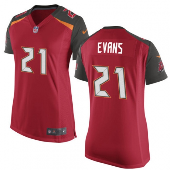 Women's Nike Tampa Bay Buccaneers #21 Justin Evans Game Red Team Color NFL Jersey - Ujersey