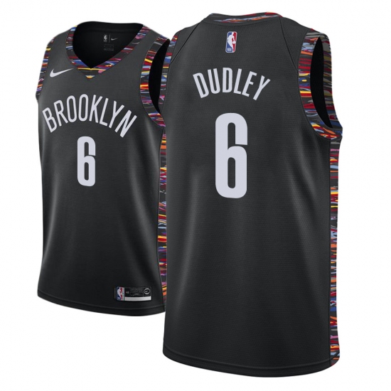 Men NBA 2018-19 Brooklyn Nets #6 Jared Dudley City Edition Black Jersey - Ujersey
