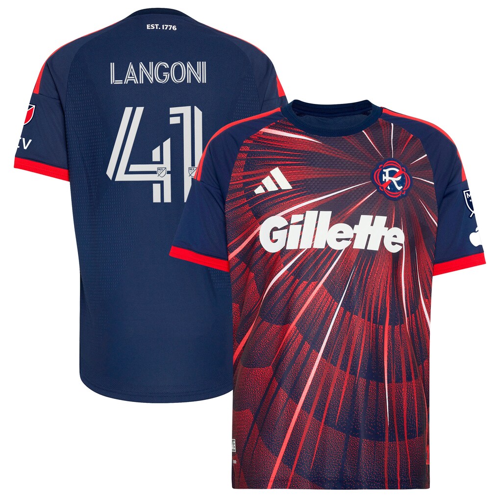 Men's New England Revolution Luca Langoni adidas Blue 2026 Independence Day On-Field Authentic Jersey - Ujersey