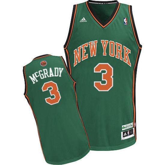 Men's Adidas New York Knicks #3 Tracy McGrady Swingman Green NBA Jersey - Ujersey