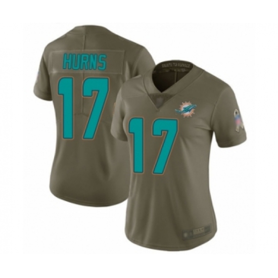 Women's Miami Dolphins #17 Allen Hurns Limited Olive 2017 Salute to Service Football Jersey - Ujersey