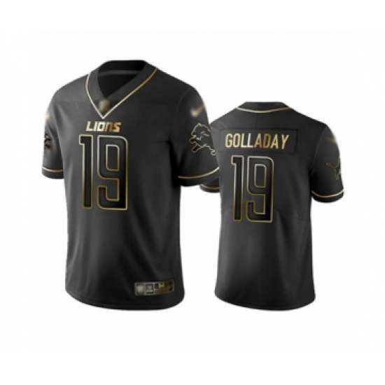 Men's Detroit Lions #19 Kenny Golladay Limited Black Golden Edition Football Jersey - Ujersey