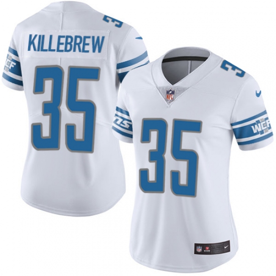 Women's Nike Detroit Lions #35 Miles Killebrew White Vapor Untouchable Limited Player NFL Jersey - Ujersey