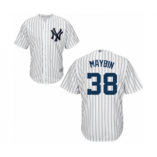 Men's New York Yankees #38 Cameron Maybin Replica White Home Baseball Jersey - Ujersey