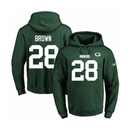 Football Men's Green Bay Packers #28 Tony Brown Green Name & Number Pullover Hoodie - Ujersey