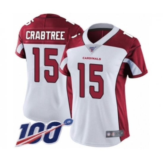 Women's Arizona Cardinals #15 Michael Crabtree White Vapor Untouchable Limited Player 100th Season Football Jersey - Ujersey