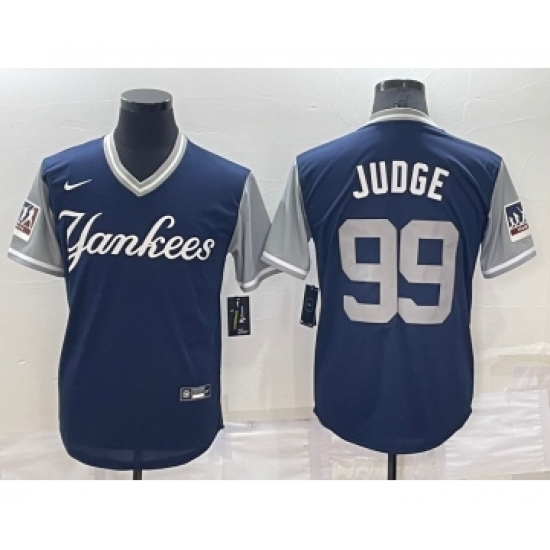 Men's New York Yankees #99 Aaron Judge Judge Navy LLWS Players Weekend Stitched Nickname Nike Jersey - Ujersey