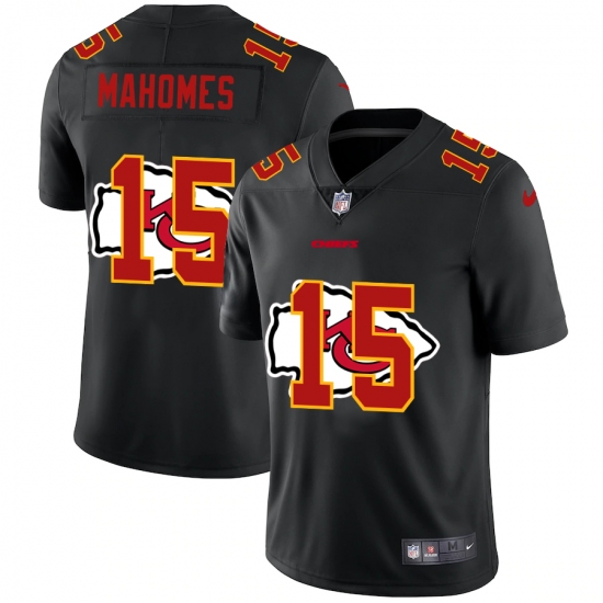 Men's Kansas City Chiefs #15 Patrick Mahomes Black Nike Black Shadow Edition Limited Jersey - Ujersey