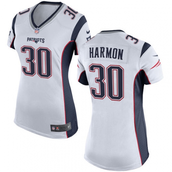 Women's Nike New England Patriots #30 Duron Harmon Game White NFL Jersey - Ujersey