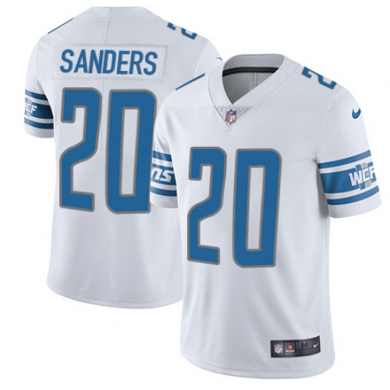 Youth Nike Detroit Lions #20 Barry Sanders Limited White Vapor Untouchable NFL Jersey - Ujersey